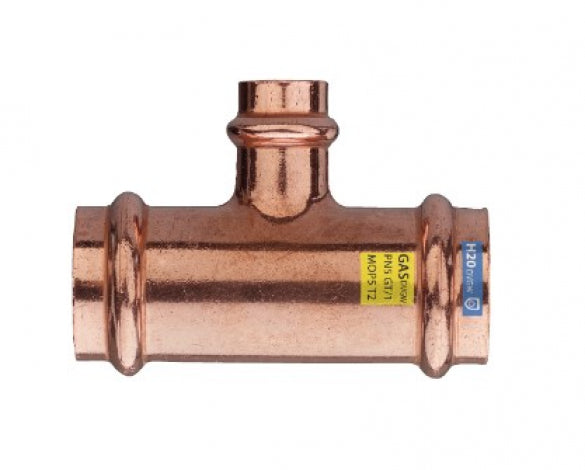 Tee ridotto ø22-18-18 rame pressfitting certificato acqua e gas