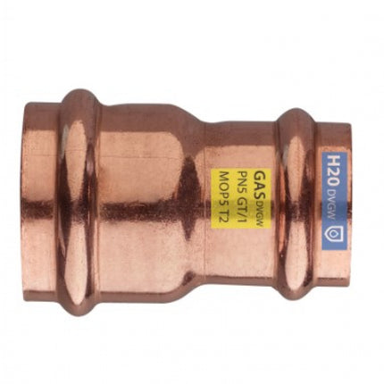 Manicotto Ridotto ø18-15 Femmina-Femmina Rame Pressfitting certificato acqua e gas