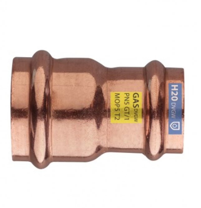 Manicotto Ridotto ø18-15 Femmina-Femmina Rame Pressfitting certificato acqua e gas