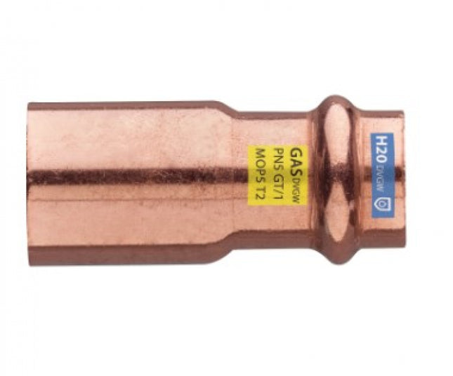 Manicotto Ridotto Maschio-Femmina ø22-15 Rame Pressfitting certificato acqua e gas