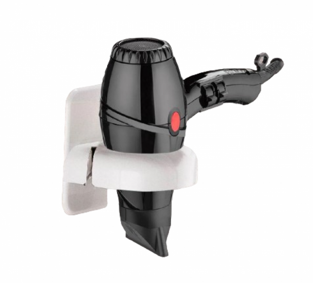 Gedy - Supporto a parete per phon in abs bianco