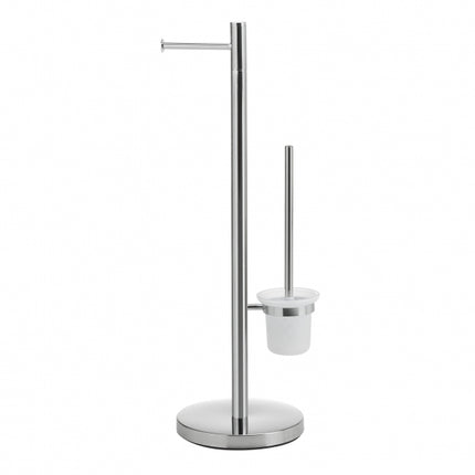 Gedy - Piantana con porta rotolo e porta scopino WC cromato - Modello: Tracy