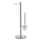 Gedy - Piantana con porta rotolo e porta scopino WC cromato - Modello: Tracy