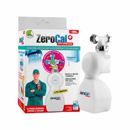 Gel - Dosatore anticalcare anticorrosivo 1/2" salvacaldaia con ricarica 250 grammi in omaggio - Modello: Zerocal Pro