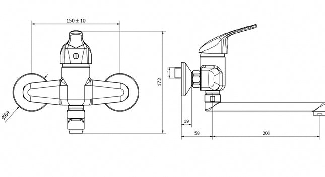 Teorema - Miscelatore Lavello A Muro Cromato - Serie: Golf Plus