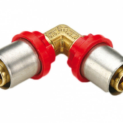 Raccordo Curvo Doppio 26x26 Per Multistrato A Pressare