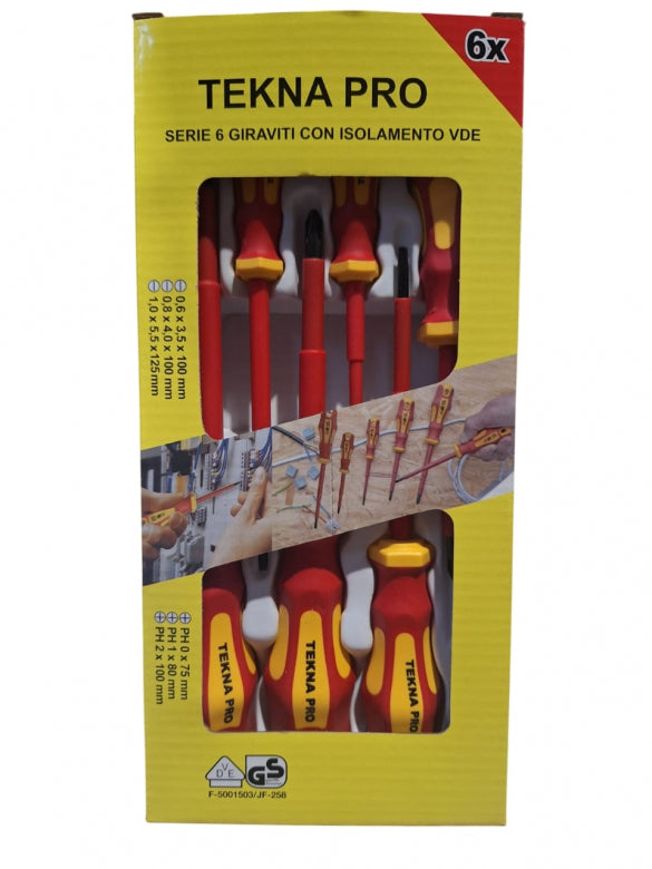 Serie giraviti 6 pezzi Con Isolamento Vde