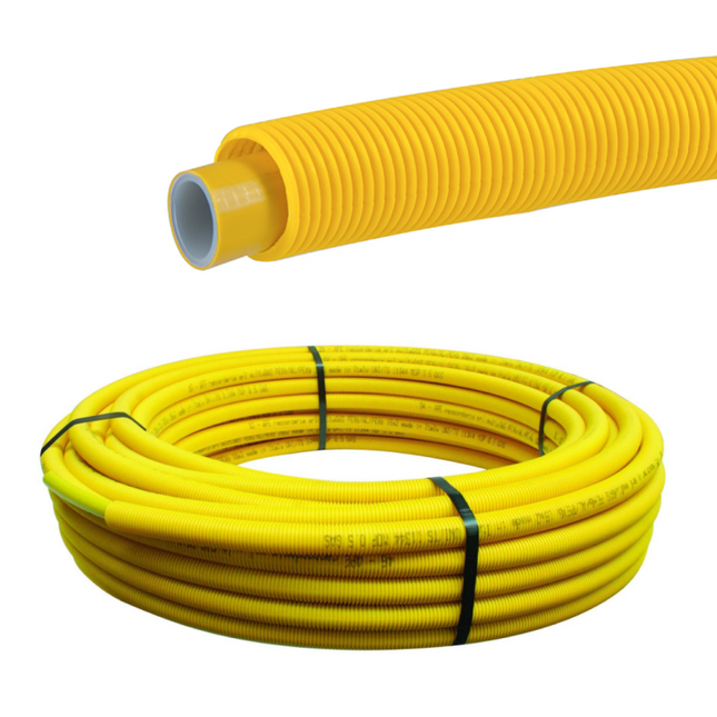 Tubo multistrato gas rivestito con guaina corrugata - ø16x2 Rotolo 25 Metri