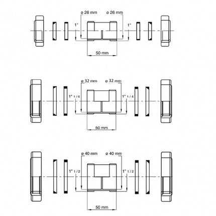 Bonomini - Passepartout Ø26-26 Femmina-Femmina