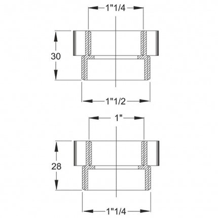 Bonomini - Riduzione In Plastica 11"/2 Maschio - 1"1/4 Femmina
