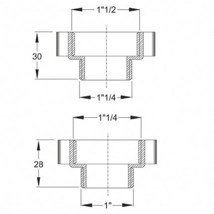 Bonomini - Prolunga Ridotta In Plastica 1"1/2 Femmina - 11"/4 Maschio