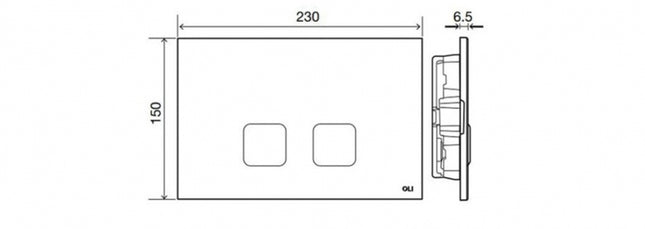 Oli - Placca Cromata Per Cassetta Oli74 - Modello: Plain Dual