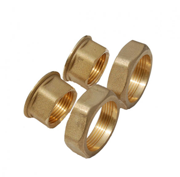Coppia Di Bocchettoni Per Circolatore Da 1" 1/2 x 1" In Ottone Giallo