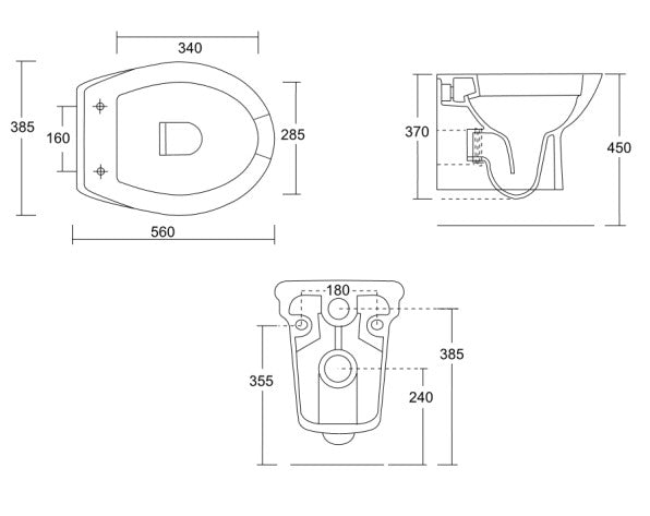 Vaso sospeso in ceramica per disabili