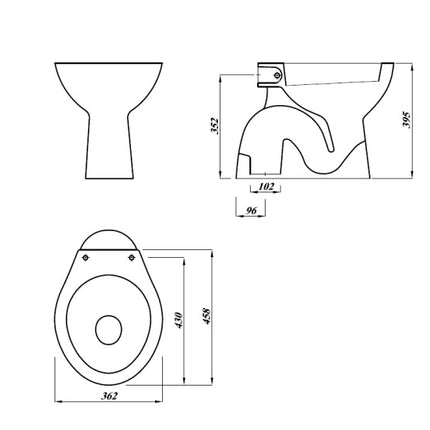 Vaso scarico pavimento in ceramica - Serie: Capri