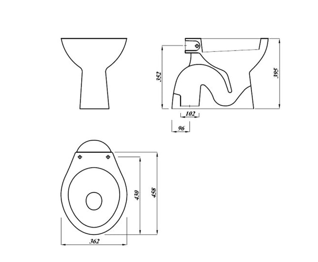 Vaso scarico pavimento in ceramica - Serie: Capri
