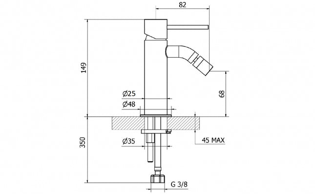 Teorema - Miscelatore bidet serie Jabil 25