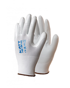 Guanto in nylon bianco calibro 13 aghi, palmo rivestito in nitrile con finitura liscia opaca - Taglia: 8/M