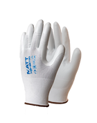 Guanto in nylon bianco calibro 13 aghi, palmo rivestito in nitrile con finitura liscia opaca - Taglia: 9/L