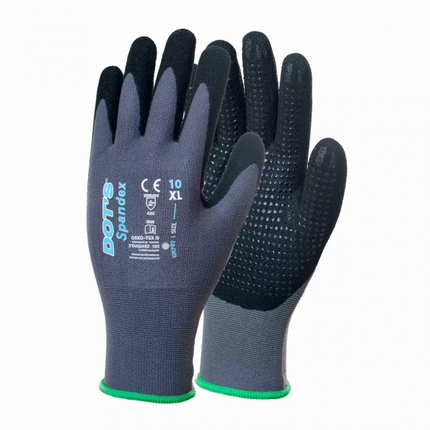 Guanto in nylon e spandex calibro 15 gauge con palmo rivestito in micro schiuma di nitrile con finitura puntinata - Taglia 9/L