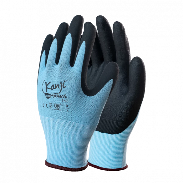 Guanto in nylon e spandex calibro 18 gauge, palmo ricoperto in soffice nitrile foam - Modello Touch - Taglia 7/S