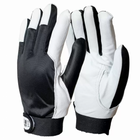 Guanto fiore di capretto e pelle grado A/B con rinforzo sul pollice e dorso in nylon elastico, chiusura elastica con velcro - Taglia 8/M