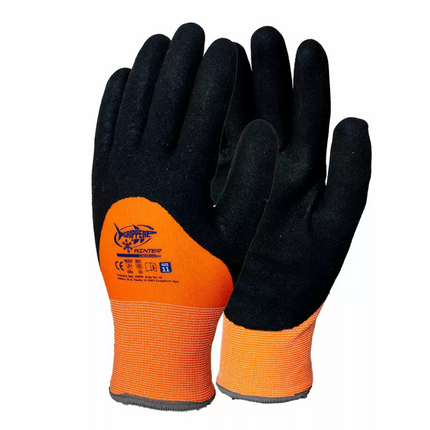 Guanto con esterno in poliestere calibro 13 gauge fluo e interno in doppia calza acrilico a calibro 7 gauge, rivestito sul palmo e sul dorso fino alle nocchie in microschiuma di lattice foam - Taglia: 11/XXL