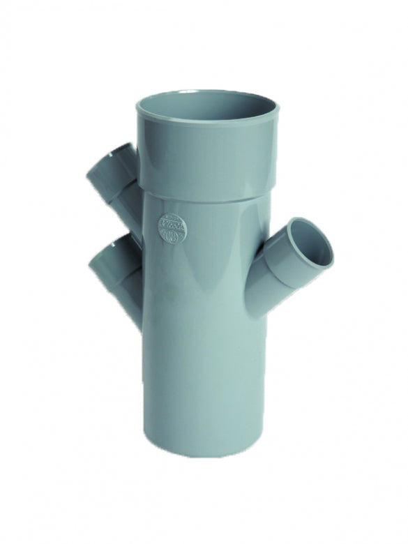 NICOLL - Braga doppia ridotta 45°ø100x40 con doppia uscita da 40 su un lato ad incollaggio