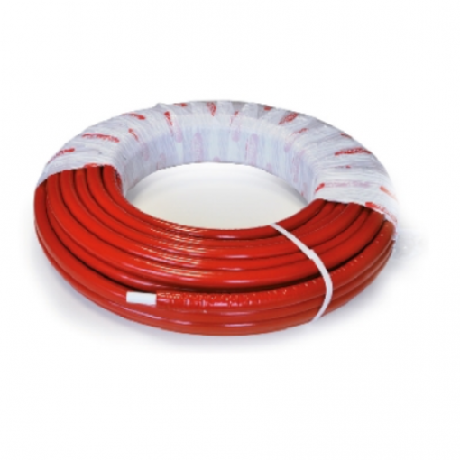 Tubo multistrato PE-XB rivestito 373 ø20×2 - Colore: Rosso - Rotolo 50 metri