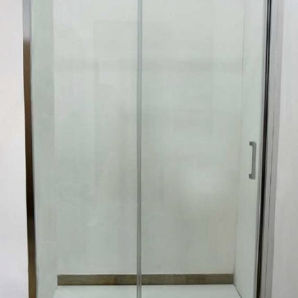 Porta Scorrevole Reversibile Con Profilo Cromo Trasparente 128/132 CM - APERTURA 48 CM - H.190 CM