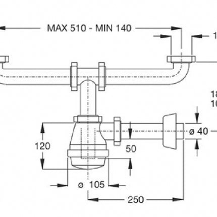 Bonomini - Sifone A 2 Via Ø40 Per Lavello Inox