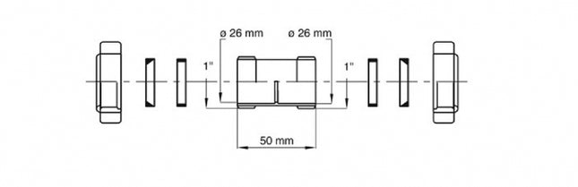 Bonomini - Passepartout Ø26-26 Femmina-Femmina