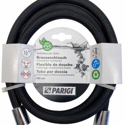Neoperl/Parigi - Flessibile doccia 150 cm Chromalux Zero pvc free - Colore: Nero