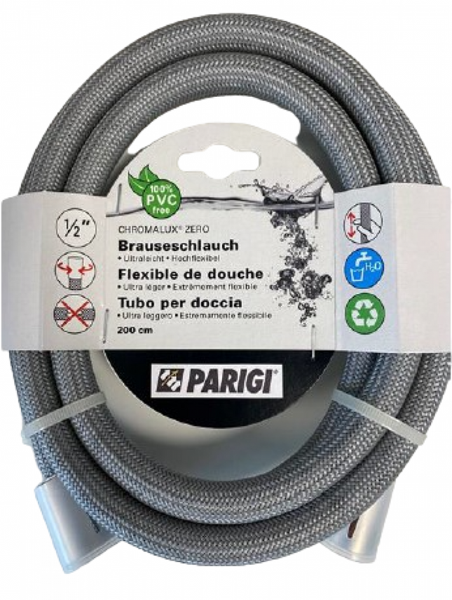 Neoperl/Parigi - Flessibile doccia 150 cm Chromalux Zero pvc free - Colore: Silver Steel