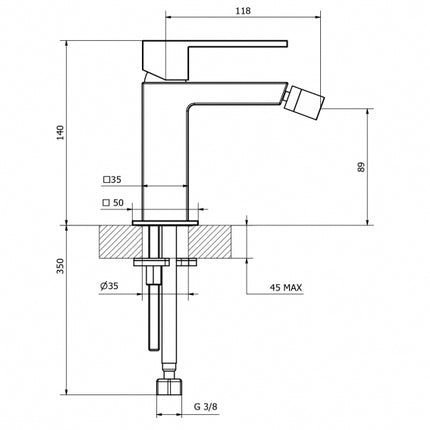 Teorema - Miscelatore bidet cromato - Serie Pillar