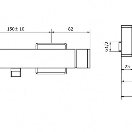 Teorema - Miscelatore doccia esterno cromato serie Pillar