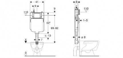 Geberit - Cassetta Ad Incasso Doppio Scarico 109.790.00.1 (Senza Placca E Senza Canotto)