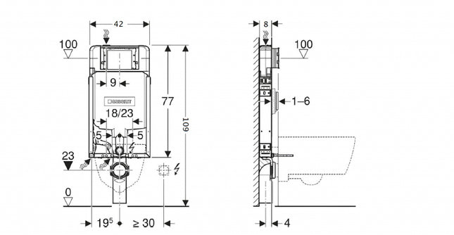 Geberit - Modulo Combifix Per Vaso Sospeso
