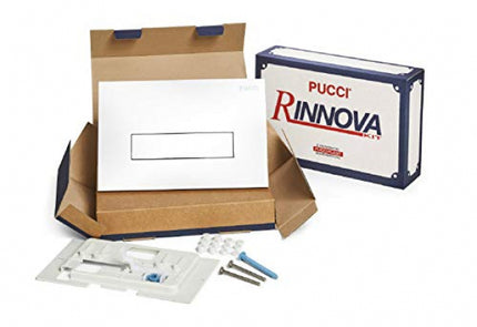 PUCCIPLAST - Placca Bianca 280×180×12 MM Con Telaio E Sportello - Serie: Sara - Colore: Bianco