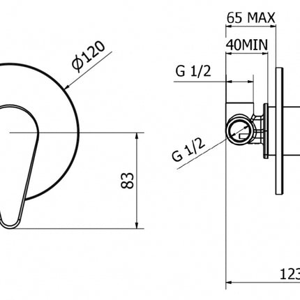 Teorema - Miscelatore Incasso Doccia Cromato - Serie: T-One