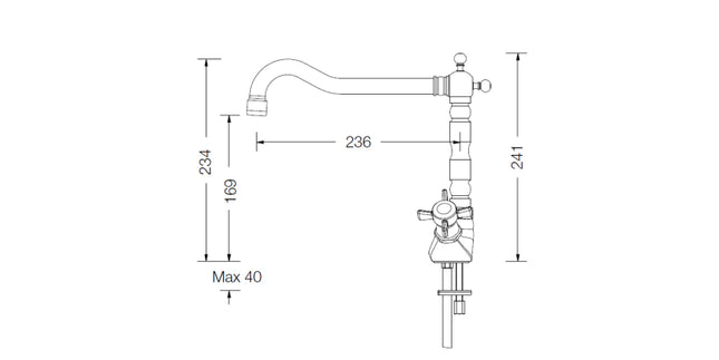 Eurorama - Monoforo Lavello Canna Girevole - Serie: Orient - Colore: Cromato