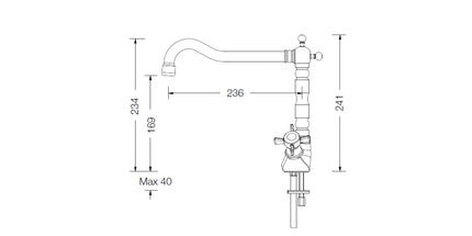 Eurorama - Monoforo Lavello Canna Girevole - Serie: Orient - Colore: Bronzato