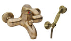 Miscelatore vasca con deviatore, doccetta e flessibile - serie: dodo - colore: bronzo