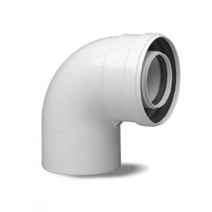 Curva Coassiale 90° ø60/100 in alluminio maschio-femmina per caldaia convenzionale (no condensazione)