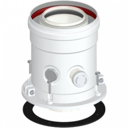 Stabile - Partenza verticale coassiale ø60/100 in pps maschio-femmina per caldaia a condensazione con flangia