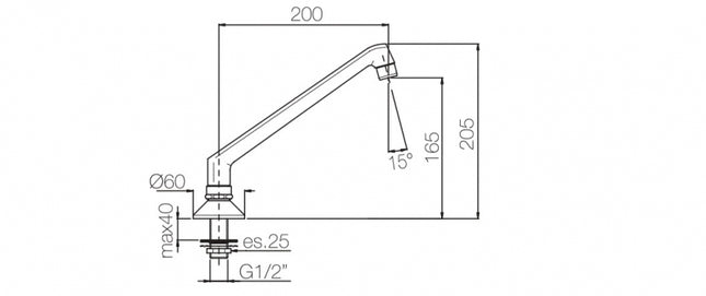 Porta&Bini - Bocca Di Erogazione Fusa Pesante Lavello