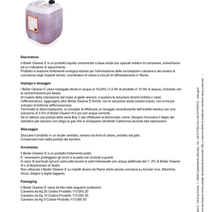 Disincrostante 10 litri acido per caldaie
