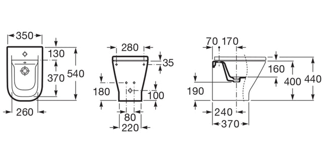 Roca - Bidet Filo Parete Porcellana Bianco - Serie: The Gap