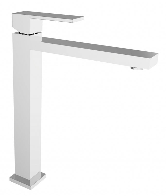 Teorema - Miscelatore lavabo alto con scarico click-clack cromato - Serie: Pillar