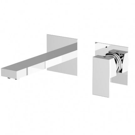 Teorema - Batteria lavabo incasso con scarico click clack cromato serie Pillar